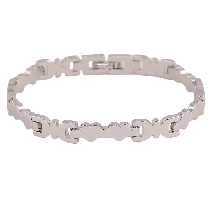 Браслет Xuping колір Родій "Декоративний візерунок із сердечками" довжина 19.5см х 6-7мм фото №8 Браслет Xuping колір Родій "Декоративний візерунок із сердечками" довжина 19.5см х 6-7мм фото №8