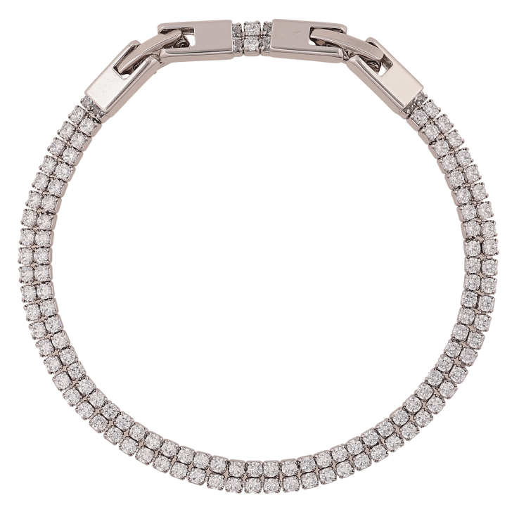 Браслет Xuping колір Родій "Подвійна доріжка кристалів" довжина з доп.замком 17,19.5см х 4мм фото №18 Браслет Xuping колір Родій "Подвійна доріжка кристалів" довжина з доп.замком 17,19.5см х 4мм фото №18