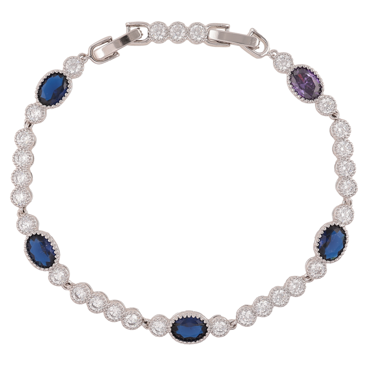 Браслет Xuping колір Родій "Візерунок з синіми кристалами" довжина з доп.замком 17,19.5см х 4-6мм фото №25 Браслет Xuping колір Родій "Візерунок з синіми кристалами" довжина з доп.замком 17,19.5см х 4-6мм фото №25