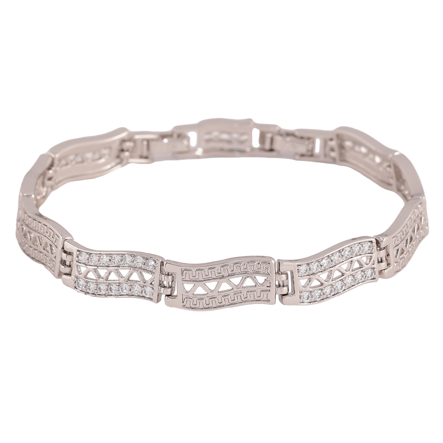 Браслет Xuping колір Родій "Декоративний візерунок з кристалами" довжина з доп.замком 17.5,19.5см х 8мм фото №1 Браслет Xuping колір Родій "Декоративний візерунок з кристалами" довжина з доп.замком 17.5,19.5см х 8мм фото №1