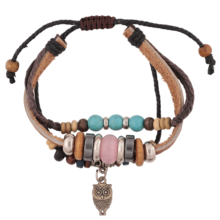 Браслет "Три шнури з намистинами" на затяжці, розмір 15-26см фото №9