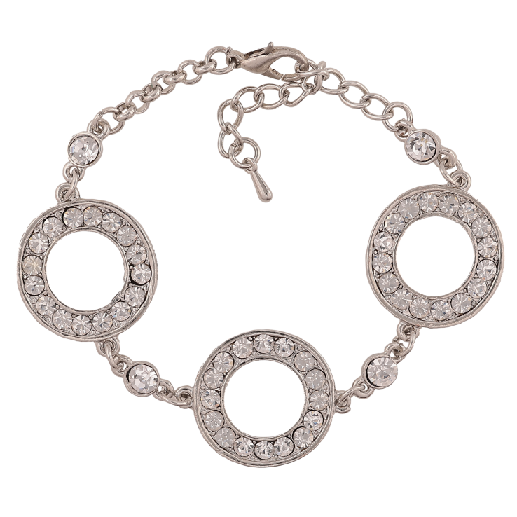 Браслет "Кільця зі стразами" розмір з доп. ланцюжком 16-20см х 5-21мм фото №13