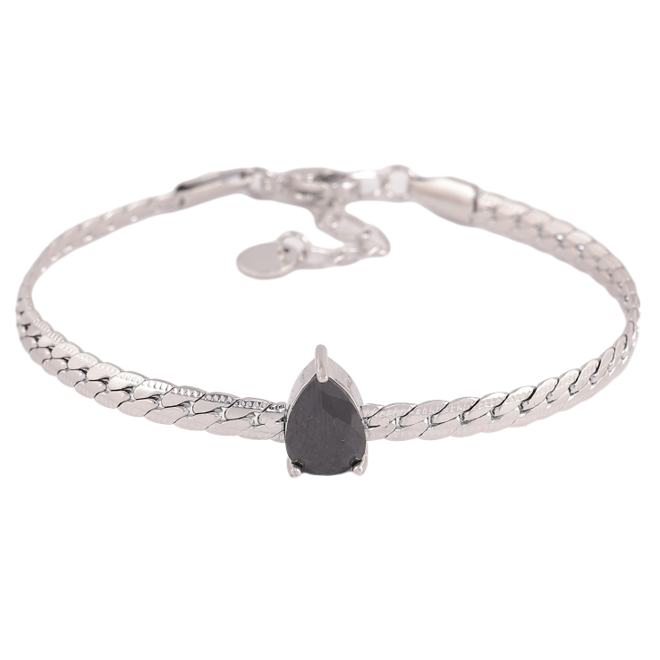 Браслет Нержавіюча сталь "Ланцюжок із кристальною чорною крапелькою" розмір з доп. ланцюжком 17-20см х 4мм фото №16 Браслет Нержавіюча сталь "Ланцюжок із кристальною чорною крапелькою" розмір з доп. ланцюжком 17-20см х 4мм фото №16
