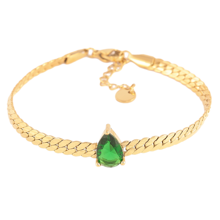 Браслет Нержавіюча сталь "Ланцюжок із кристальною зеленою крапелькою" розмір з доп. ланцюжком 17-20см х 4мм фото №10 Браслет Нержавіюча сталь "Ланцюжок із кристальною зеленою крапелькою" розмір з доп. ланцюжком 17-20см х 4мм фото №10