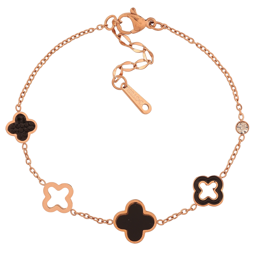 Браслет Нержавіюча сталь "Ланцюжок з конюшиною" розмір з доп.ланцюжком 17-20см х 1-11мм фото №1 Браслет Нержавіюча сталь "Ланцюжок з конюшиною" розмір з доп.ланцюжком 17-20см х 1-11мм фото №1