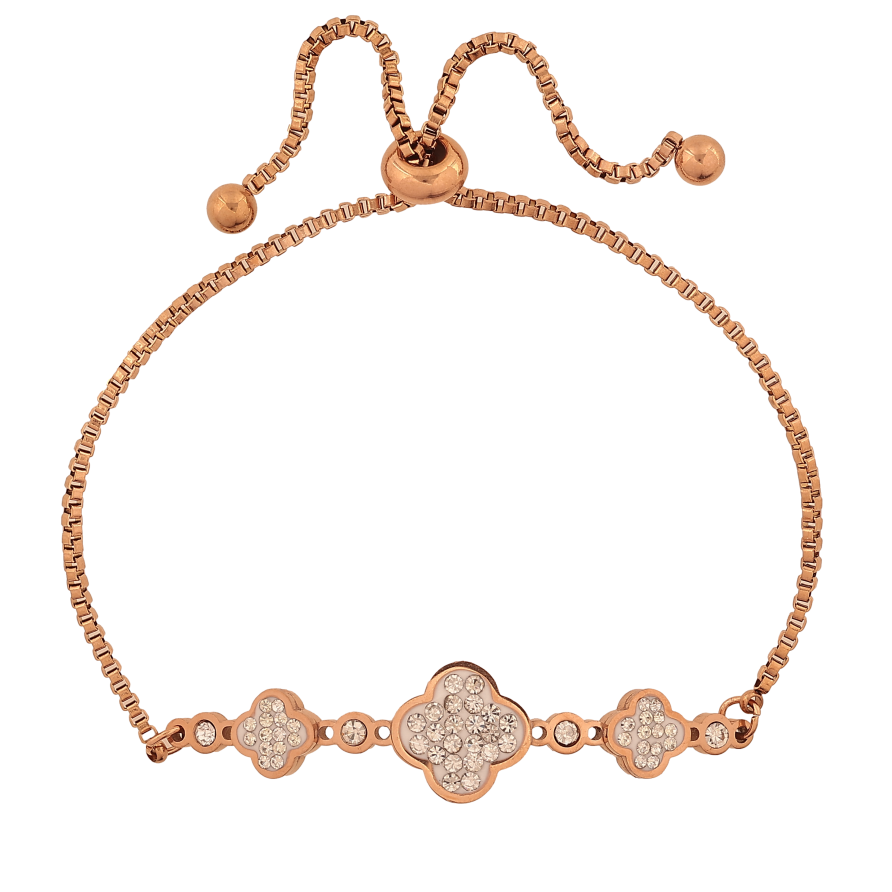 Браслет Нержавіюча сталь "Ланцюжок з конюшиною" на затяжці розмір 12-23см х 2-11мм фото №1