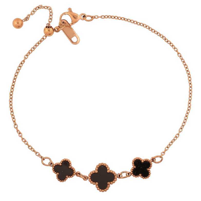 Браслет Нержавіюча сталь "Ланцюжок з конюшиною" на затяжці розмір 14-20см х 1.5-11мм фото №1