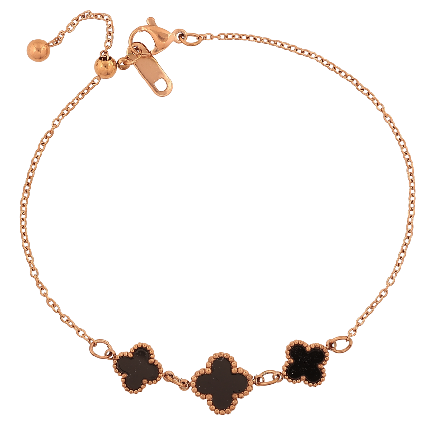 Браслет Нержавіюча сталь "Ланцюжок з конюшиною" на затяжці розмір 14-20см х 1.5-11мм фото №1