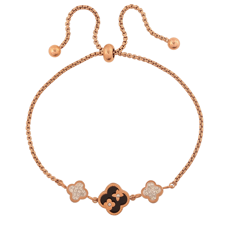 Браслет Нержавіюча сталь "Ланцюжок з конюшиною" на затяжці розмір 10-22см х 1.5-10мм фото №1