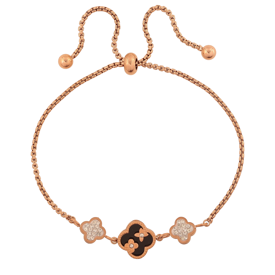 Браслет Нержавіюча сталь "Ланцюжок з конюшиною" на затяжці розмір 10-22см х 1.5-10мм фото №1