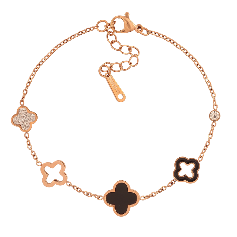 Браслет Нержавеющая сталь "Цепочка с клевером" размер с доп.цепочкой 17.5-20.5см х 1-11мм фото №2 Браслет Нержавеющая сталь "Цепочка с клевером" размер с доп.цепочкой 17.5-20.5см х 1-11мм фото №2