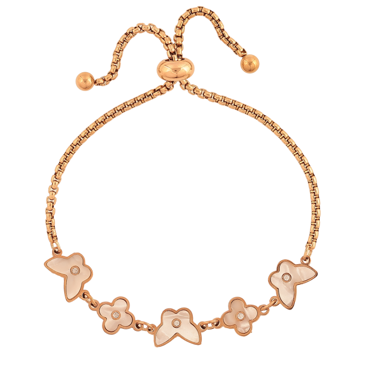 Браслет Нержавіюча сталь "Ланцюжок з конюшиною та метеликами" на затяжці розмір 10-21см х 2-8мм фото №23