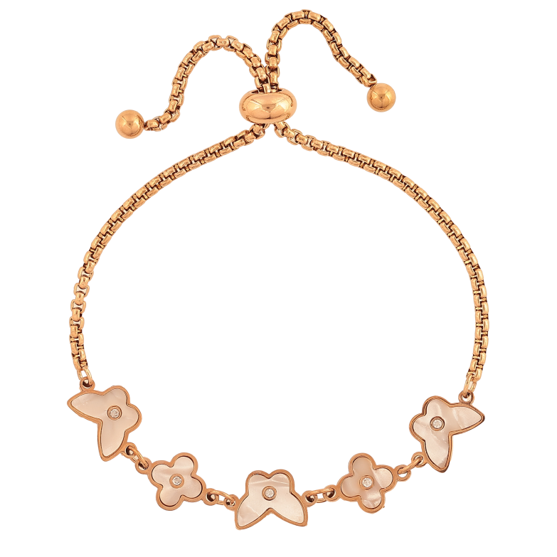 Браслет Нержавіюча сталь "Ланцюжок з конюшиною та метеликами" на затяжці розмір 10-21см х 2-8мм фото №1 Браслет Нержавіюча сталь "Ланцюжок з конюшиною та метеликами" на затяжці розмір 10-21см х 2-8мм фото №1