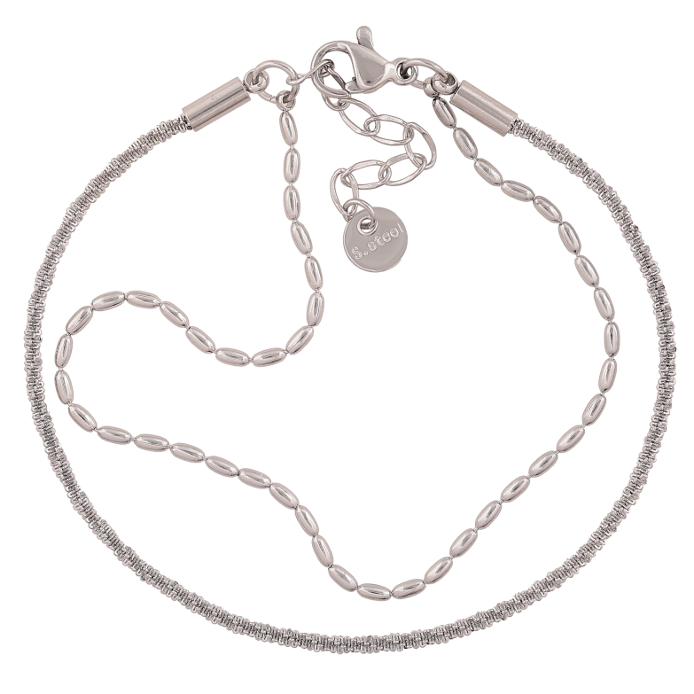 Браслет Нержавеющая сталь "Двойная цепочка" размер с доп. цепочкой 17-20см х 3мм фото №1 Браслет Нержавеющая сталь "Двойная цепочка" размер с доп. цепочкой 17-20см х 3мм фото №1