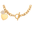 Браслет Нержавіюча сталь "Ланцюжок з підвісками серця" розмір 19.5см х 6мм фото №2