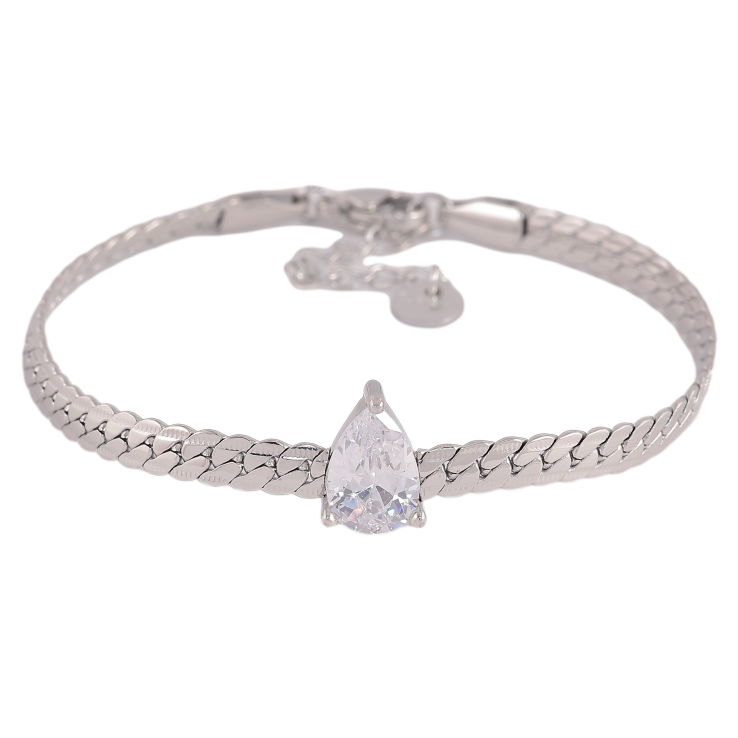 Браслет Нержавіюча сталь "Ланцюжок із кристальною крапелькою" розмір з доп. ланцюжком 16.5-20см х 4мм фото №18 Браслет Нержавіюча сталь "Ланцюжок із кристальною крапелькою" розмір з доп. ланцюжком 16.5-20см х 4мм фото №18