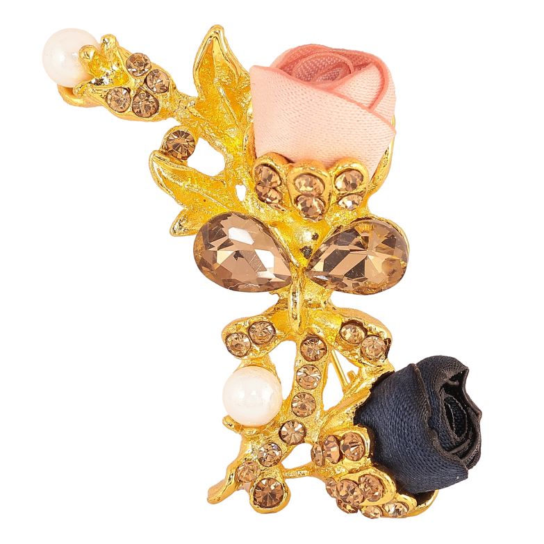 Брошка "Рожева та синя квіточки" фото №1