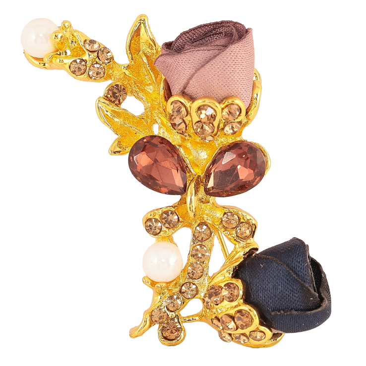 Брошка "Бежева та синя квіточки" фото №7 Брошка "Бежева та синя квіточки" фото №7