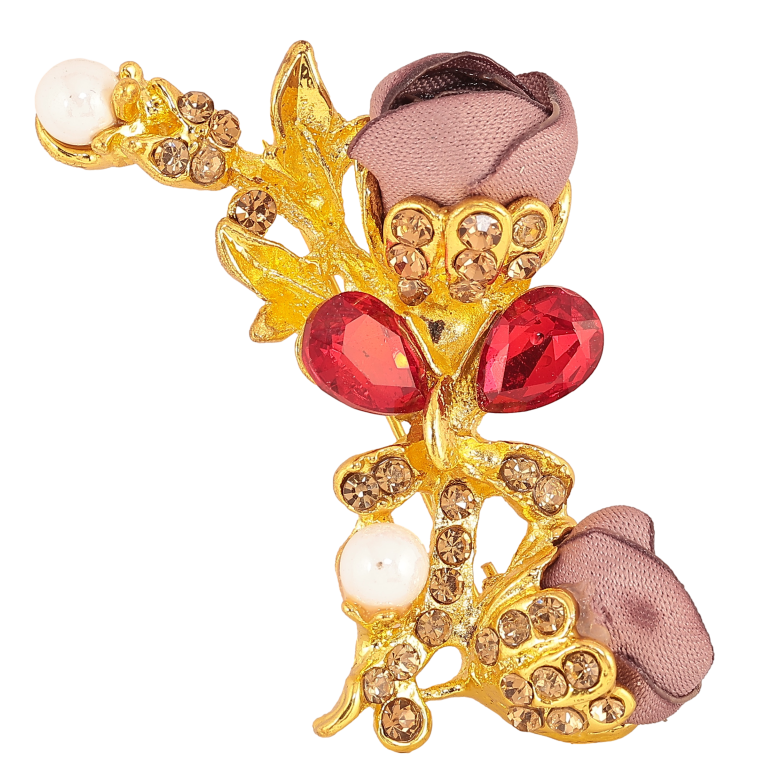 Брошка "Бежеві квіточки" фото №1