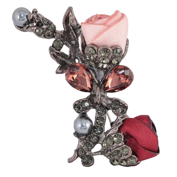 Брошка "Червона та рожева квіточки" фото №3 Брошка "Червона та рожева квіточки" фото №3