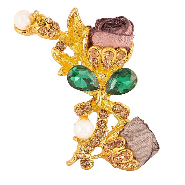 Брошка "Бежева та сіра квіточки" фото №11 Брошка "Бежева та сіра квіточки" фото №11