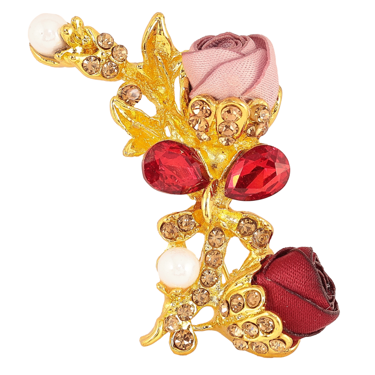 Брошка "Червона та рожева квіточки" фото №5 Брошка "Червона та рожева квіточки" фото №5