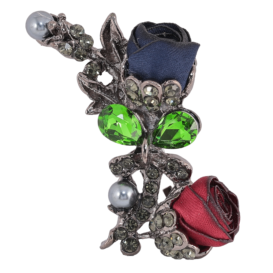 Брошка "Червона та синя квіточки" фото №1