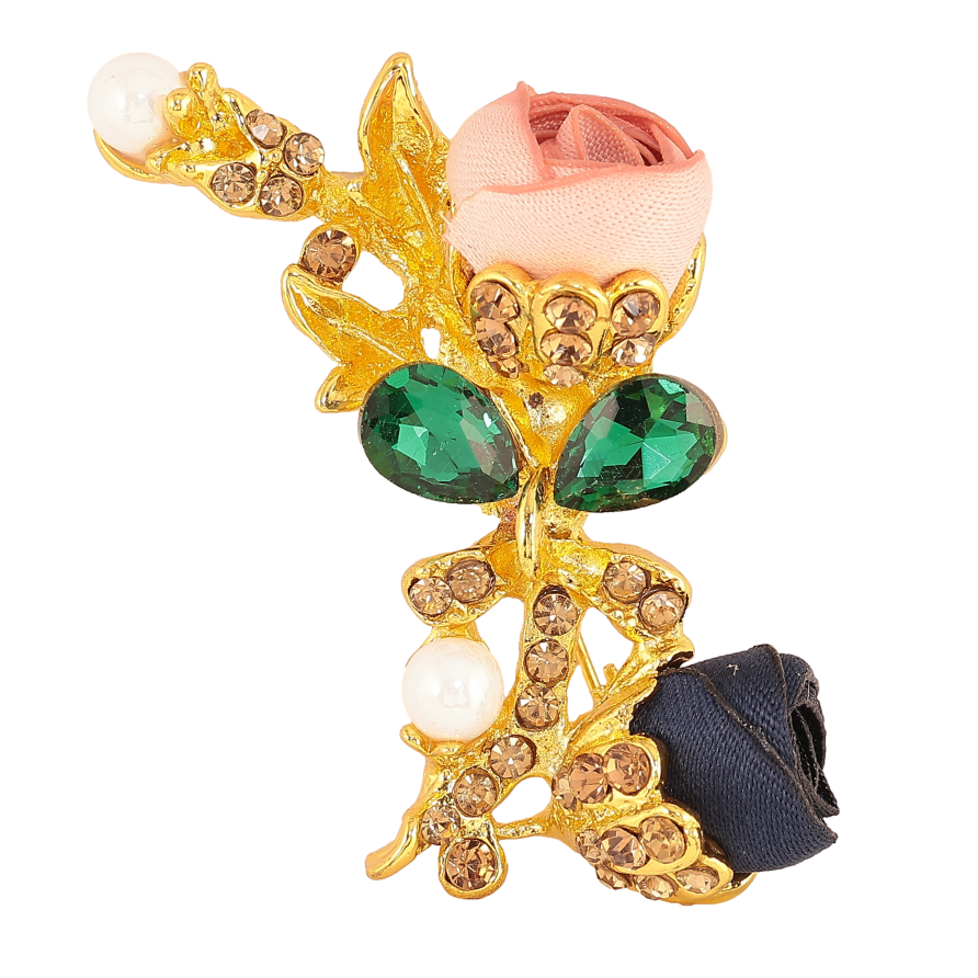 Брошка "Рожева та синя квіточки" фото №1 Брошка "Рожева та синя квіточки" фото №1