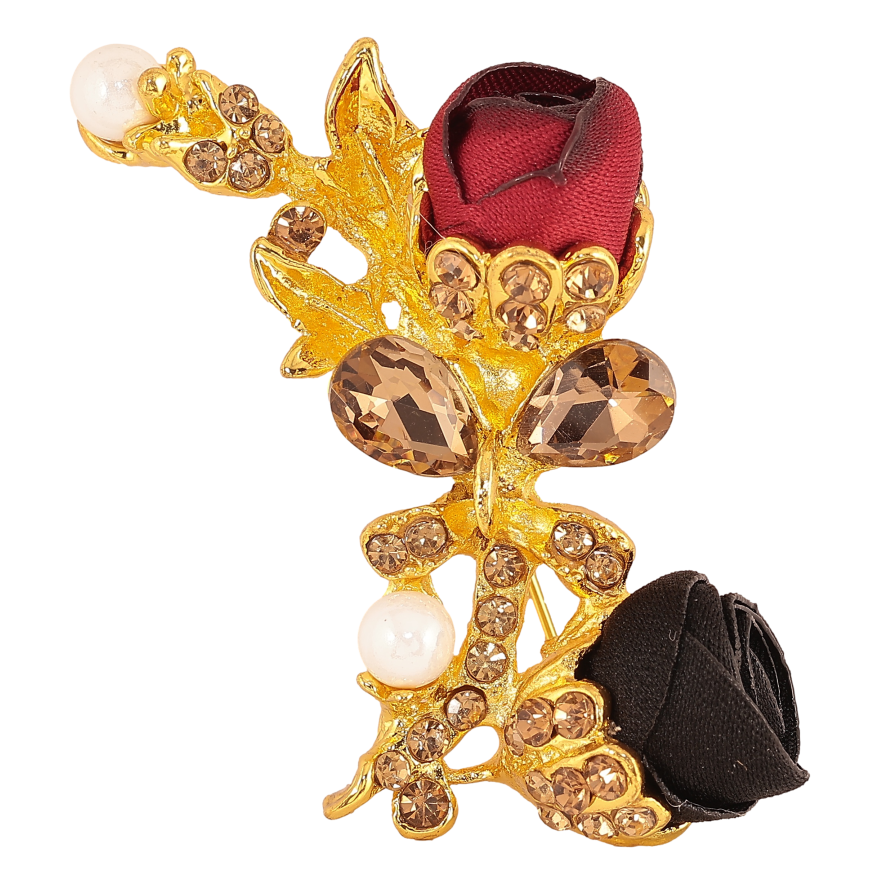 Брошка "Чорна і червона квіточки" фото №1