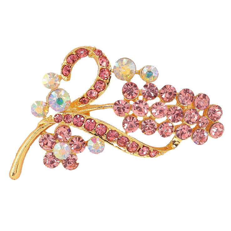 Брошка "Гілочка з рожевими стразами" фото №15 Брошка "Гілочка з рожевими стразами" фото №15