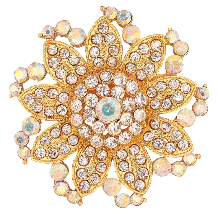 Брошка "Квітка з стразами" фото №3