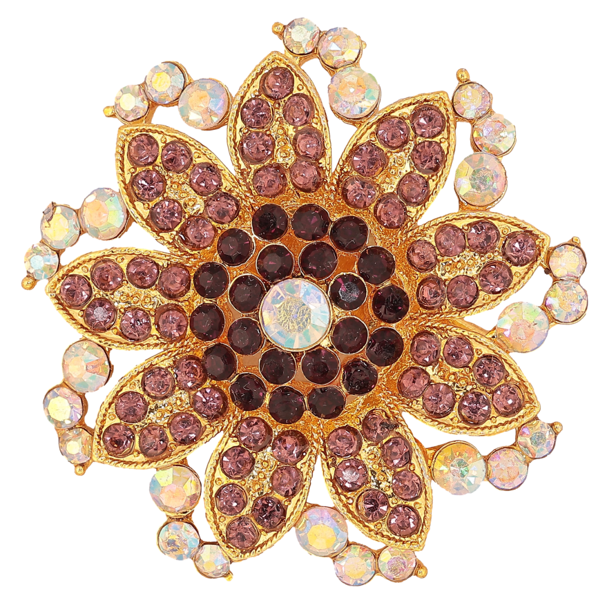 Брошка "Квітка із бордовими стразами" фото №1 Брошка "Квітка із бордовими стразами" фото №1
