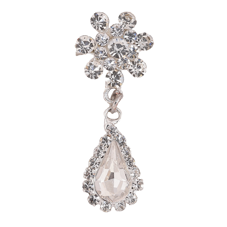 Брошка "Квітка з підвіскою та стразами" фото №23