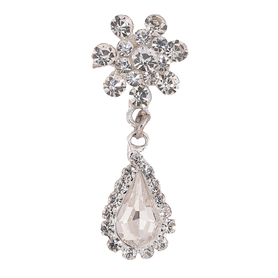 Брошка "Квітка з підвіскою та стразами" фото №1 Брошка "Квітка з підвіскою та стразами" фото №1