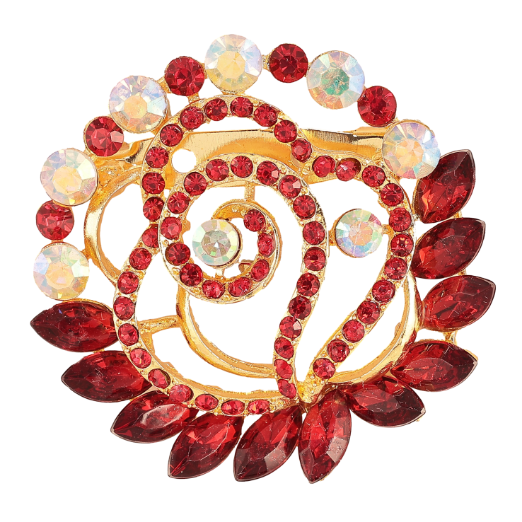 Брошка "Квітка з червоними стразами" фото №8 Брошка "Квітка з червоними стразами" фото №8