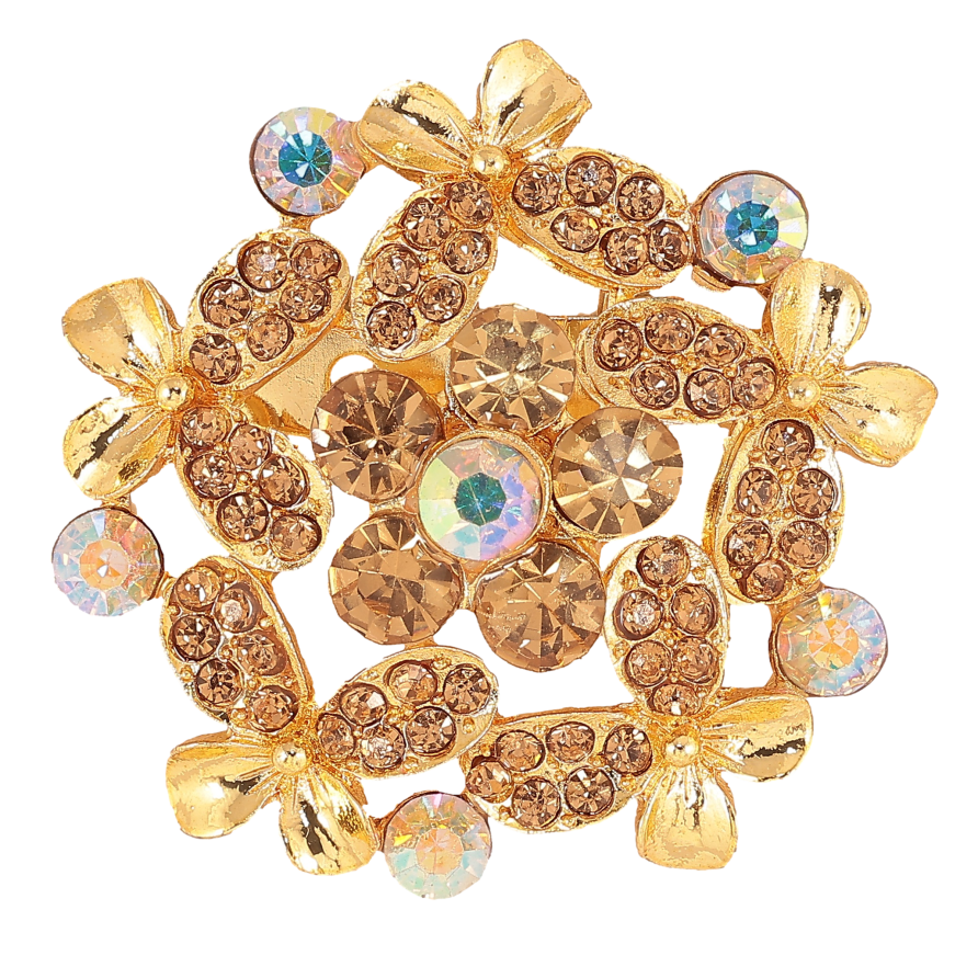 Брошка "Квітка з пісочними стразами" фото №1