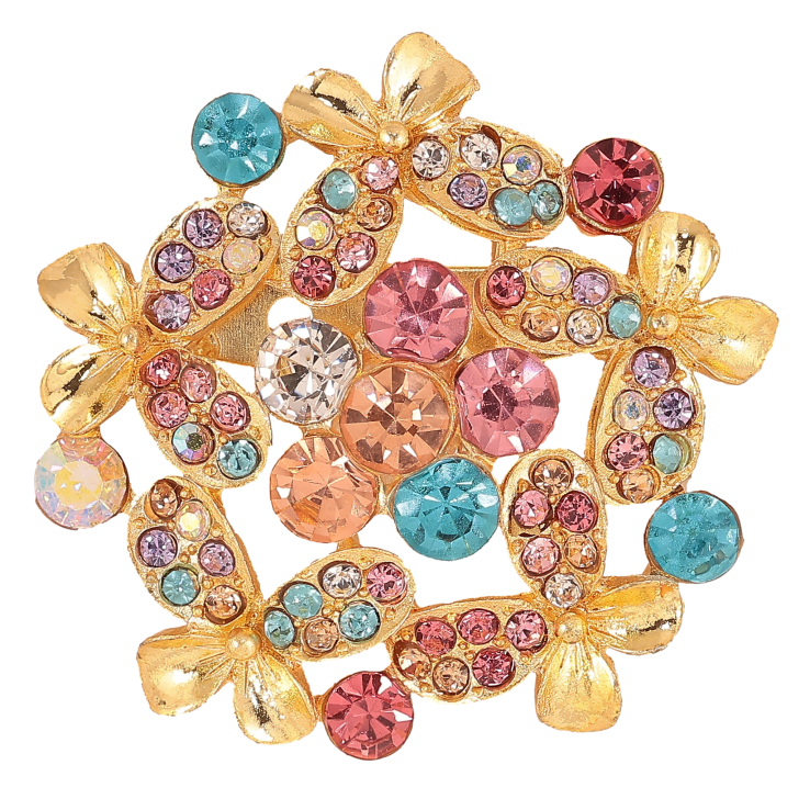 Брошка "Квітка з різнокольоровими стразами" фото №24 Брошка "Квітка з різнокольоровими стразами" фото №24