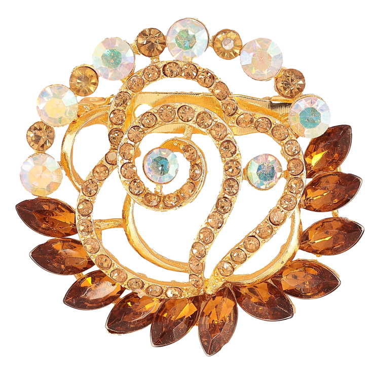 Брошка "Квітка з коричневими стразами" фото №10 Брошка "Квітка з коричневими стразами" фото №10