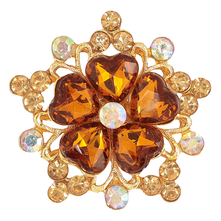 Брошка "Квітка з золотистими стразами" фото №8 Брошка "Квітка з золотистими стразами" фото №8