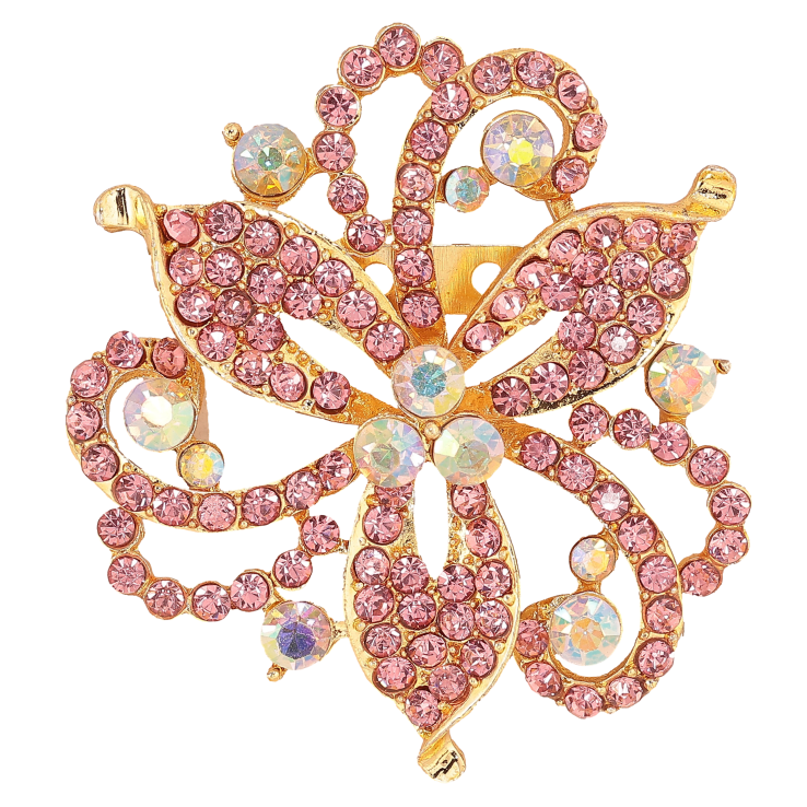 Брошка "Квітка з рожевими стразами" фото №18 Брошка "Квітка з рожевими стразами" фото №18