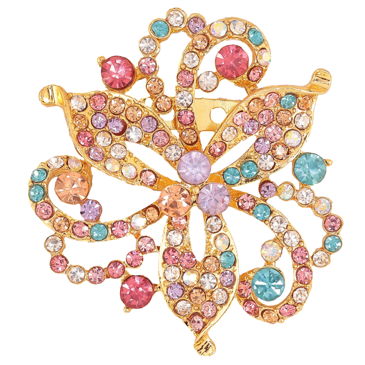 Брошка "Квітка з різнокольоровими стразами" фото №19 Брошка "Квітка з різнокольоровими стразами" фото №19