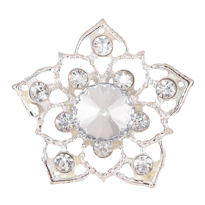 Брошь "Цветок со стразами" фото №2