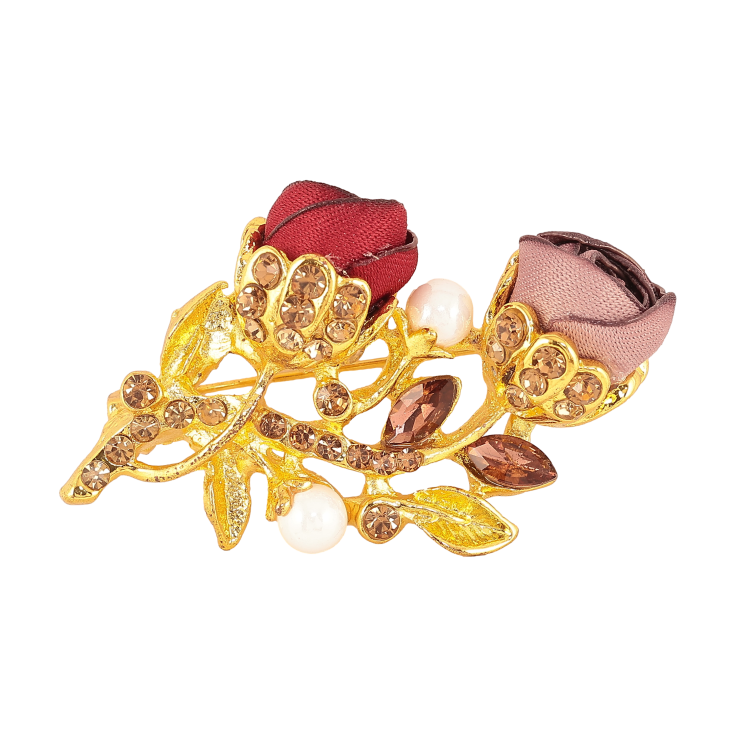 Брошка "Бежева і червона квіточка" фото №18 Брошка "Бежева і червона квіточка" фото №18