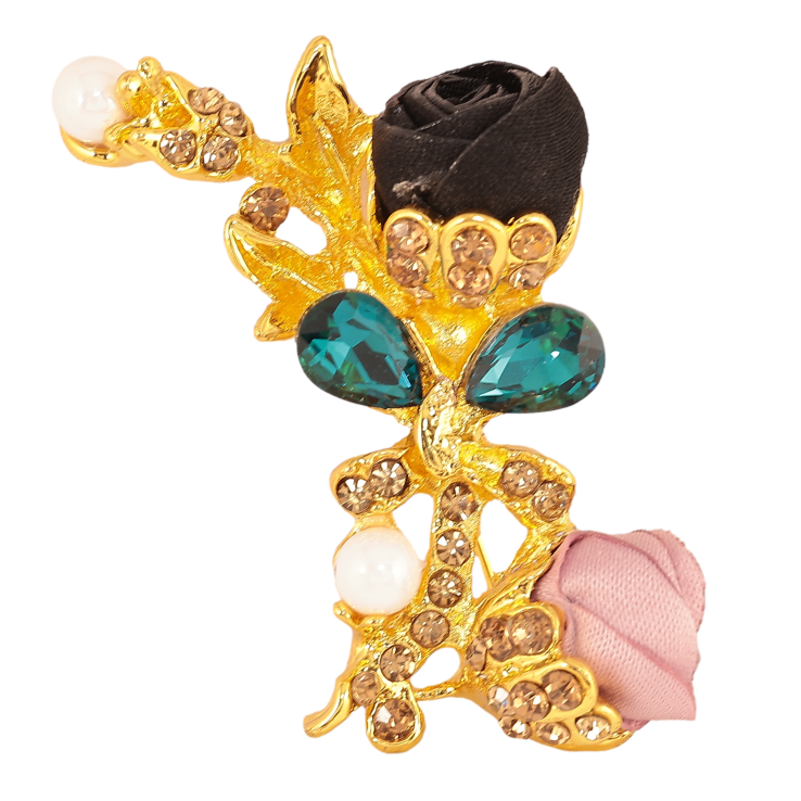 Брошка "Чорна та рожева квіточки" фото №17 Брошка "Чорна та рожева квіточки" фото №17