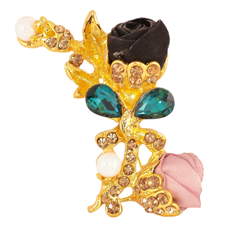 Брошка "Чорна та рожева квіточки" фото №18