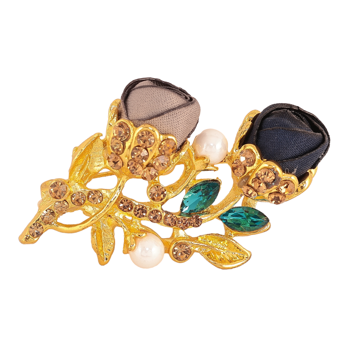 Брошка "Синя та бежева квіточки" фото №14 Брошка "Синя та бежева квіточки" фото №14