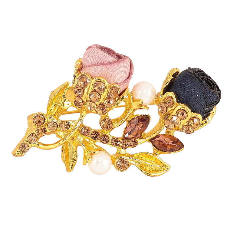 Брошка "Рожева та синя квіточки" фото №9