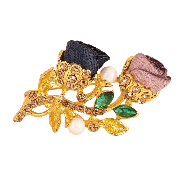 Брошка "Синя та бежева квіточки" фото №8 Брошка "Синя та бежева квіточки" фото №8