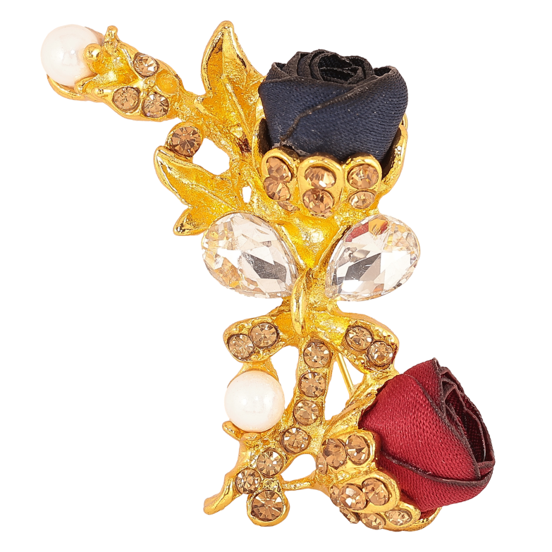 Брошка "Червона та чорна квіточки" фото №1