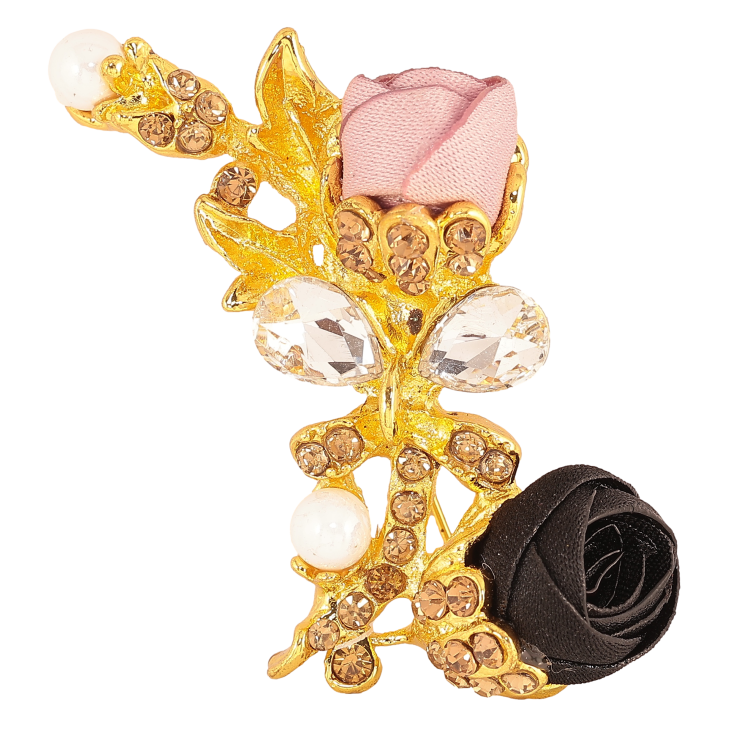 Брошка "Рожева та чорна квіточки" фото №21 Брошка "Рожева та чорна квіточки" фото №21